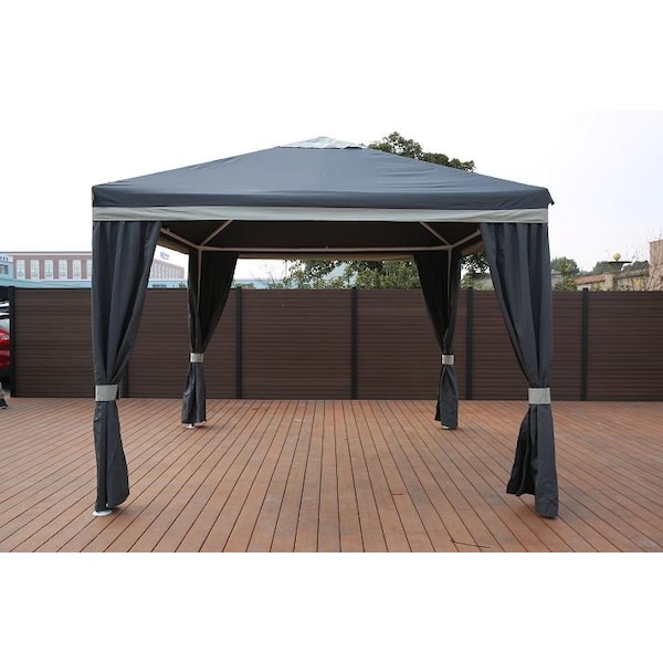 10 FT X 10 FT  Heavy Duty Gazebo , Steel Frame, Polyester Top, Grey